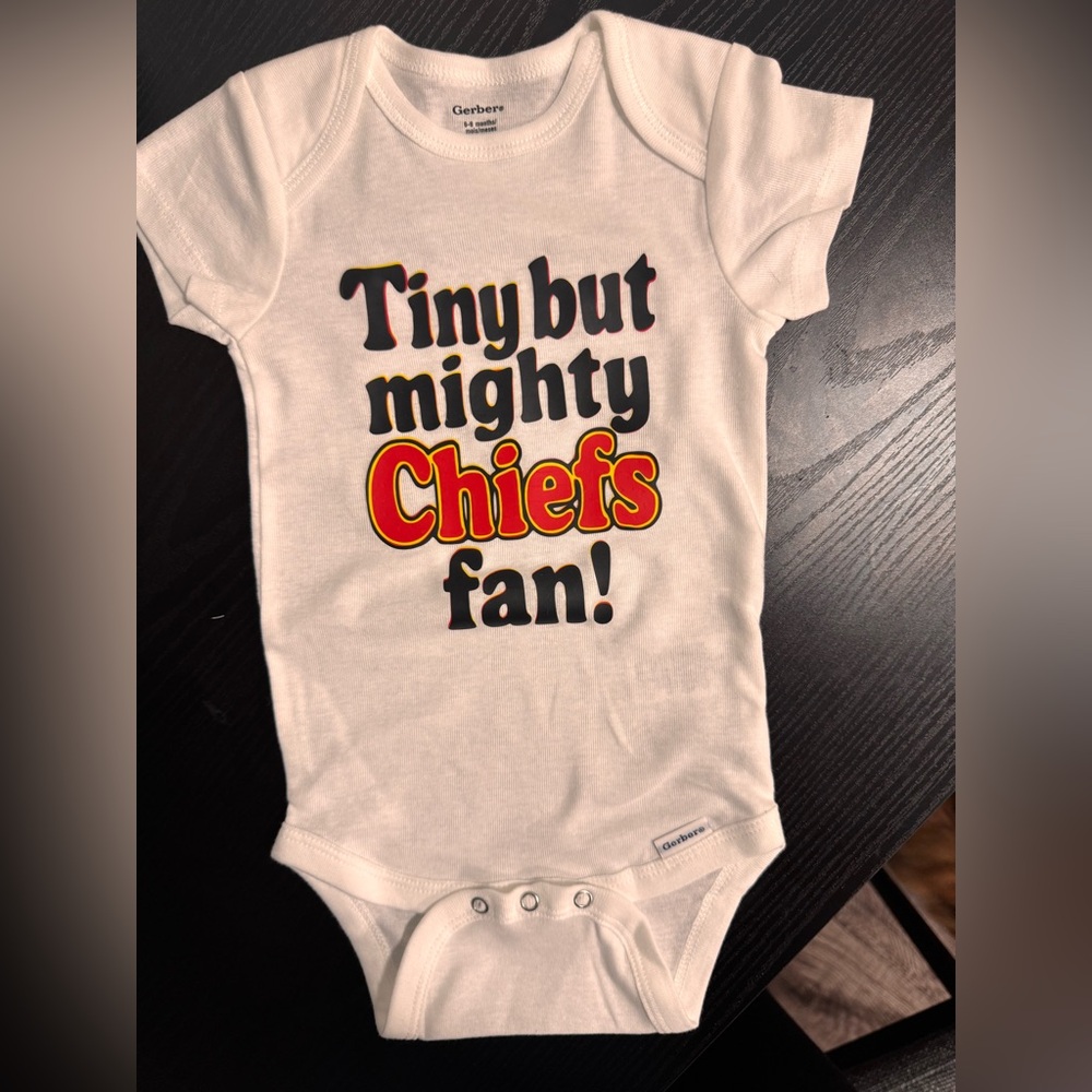 Gerber White and Red custom Baby Onesie